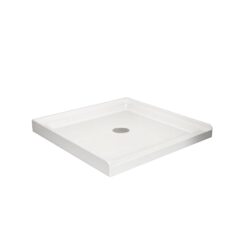 Shower Base Centered Drain Single Threshold Shower Pan - White