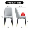 Modern Dining Chairs With Light Cushions And Metal Legs (Set of 4) - Light Gray - Image 3