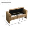Modern Teddy Bed End Bench With Arms And Storage, Upholstered Large Foot Rest Stool, Comfy Window Vanity Bench For Living Room, Dorm, Coffee Table, Teddy - Coffee - Image 3