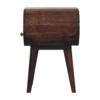 Circular Bedside Table With Open Slot - Walnut - Image 9