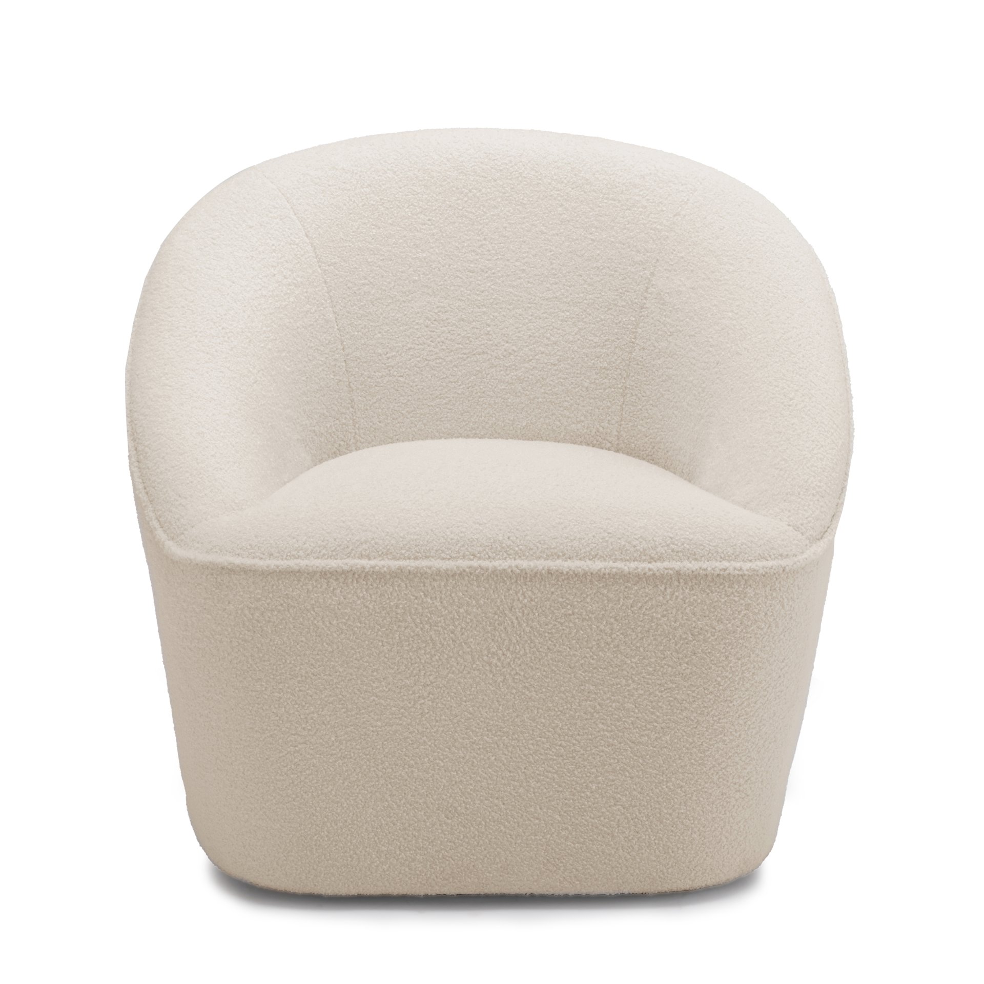 Anson - Swivel Chair With Soft Rounded Back - Off White - Image 4