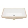 Modern Rectangular Undermount Bathroom Sink With Overflow - White - Image 8