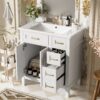 30" Bathroom Vanity With Sink, Soft Close Storage Cabinet - White - Image 5