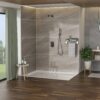 Dual Shower Head System With 12" Square Rain Shower And Rough In Valve - Matte Black - Image 2