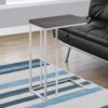 Accent Table, C - Shaped, Stylish Appearance - Gray - Image 6