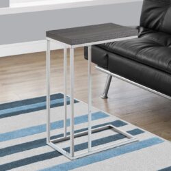 Accent Table, C - Shaped, Stylish Appearance - Gray