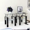 Modern Tempered Glass Tea Table, End Square Table For Living Room (Set of 2) - Transparent / Black - Image 6