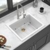 Kitchen Sink, Granite Composite Drop In Sink With Durable Design - White - Image 5