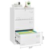 Filing Cabinet Lateral File Cabinet With Lock, 3 Drawer - White - Image 8