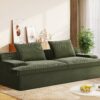 Nimbus - Oversized Full Foam 4 Seater Couch For Living Room Upholstered In Soft Corduroy, Wide Armrests - Green - Image 5
