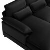 Modern U-Shaped Sectional Sofa With Waist Pillows, 6 Seat Upholstered Symmetrical Sofa Furniture, Sleeper Sofa Couch With Chaise Lounge - Black - Image 6