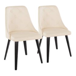 Giovanni - Contemporary / Dining Chair (Set of 2) - Black / Cream