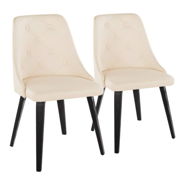 Giovanni - Contemporary / Dining Chair (Set of 2) - Black / Cream