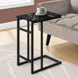 Accent Table, C - Shaped, Modern Design - Black