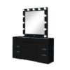 Elisa - Vanity Set With Stool And LED Bulbs - Black - Image 4