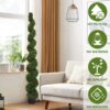 Topiary Bonsai Artificial Spiral Tree Plant Outdoor UV Resistant Plastic Boxwood - Green - Image 4