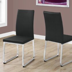 Dining Chair Side, Upholstered For Dining Room (Set of 2) - Black