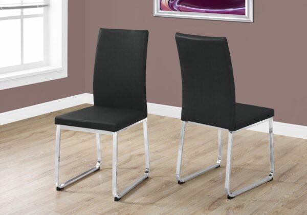 Dining Chair Side, Upholstered For Dining Room (Set of 2) - Black
