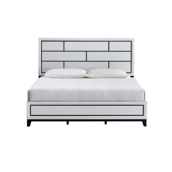 Glasgow - Queen Bed With Bold Accents - White