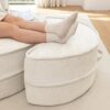 Modern Oversized Round Barrel Accent Chair With Ottoman Velvet Upholstered Lounge Armchair With 5 Pillows For Living Room Or Bedroom - Beige - Image 11
