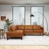 Juno - Sectional Left Waxy Sofa - Cognac - Image 8