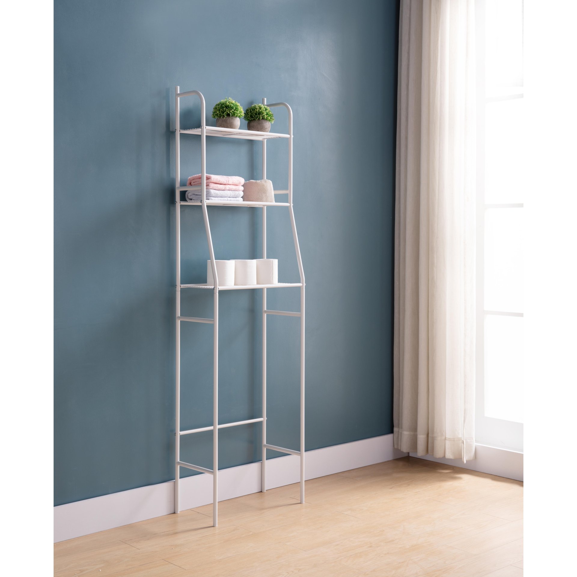 Three Tier Over The Toilet Storage Shelf - White - Image 2
