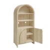 Arched Kitchen Pantry, Modern Farmhouse Wood Kitchen Storage Cabinets, Arched Storage Display Cabinet With Adjustable Shelves, Versatile Cupboard For Kitchen, Dining Room - Natural - Image 15