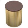 Demy - Metal And Wood Accent Table - Cognac / Gold - Image 11