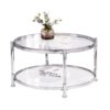 Contemporary Acrylic, Coffee Table, Round Tempered Glass Coffee Table - Chrome / Silver - Image 5
