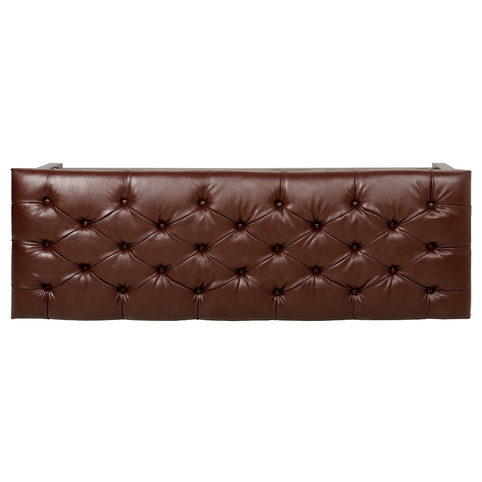 Bedroom End Of Bed Bench Tufted Upholstered End Of Bed Bench End Of Bed Entrance Shoe Bench, 60" With Nailhead Trim And Shelf Bedroom Upholstered Leather Bench Living Room Shoe Rack Footstool - Dark Brown - Image 10