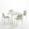 4 Piece Set Of Single Chairs With Modern Color Blocking Design, UV Resistant And Rust Proof - Haze Green / White - Image 12