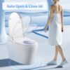 Tankless Smart Toilet With Bidet Built In, 1 Piece Bidet Toilet Seat, Auto Flush, Auto Open / Close, Heated Seat, Warm Water And Dry, Adjustable Temp, Remote Control Side Know - White - Image 4