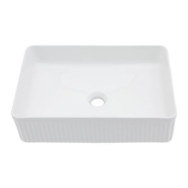 Rectangular Modern Vessel Bathroom Sink - White