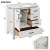 30" Bathroom Vanity With Sink Set, Storage Cabinet, Soft Close Drawers & Removable Tray - White - Image 3