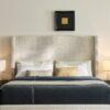 Harper - Queen Size Tall Headboard Upholstered Bed 54" High - Cream White - Image 5