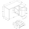 Computer Desk, Home Office, Corner, Storage Drawers, L Shape, Laptop, Contemporary & Modern - Oak - Image 5