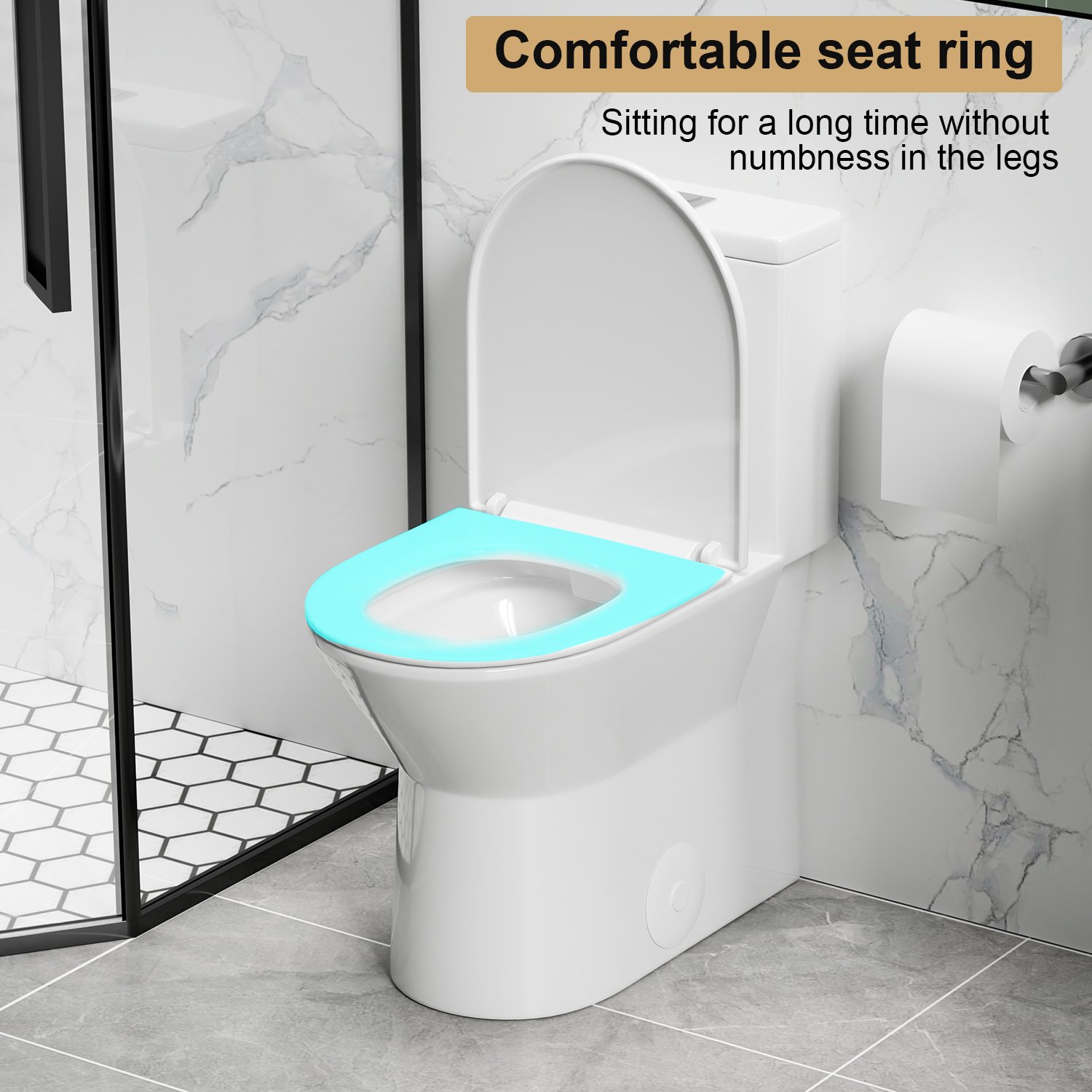 1 Piece Toilet With Dual Flush & Rimless Bowl - Glossy White - Image 11