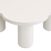 Modern Coffee Table (Set of 2), Irregular Shape Coffee Table With Four Roman Column Legs And End Table With Glass Top For Living Room - White - Image 13