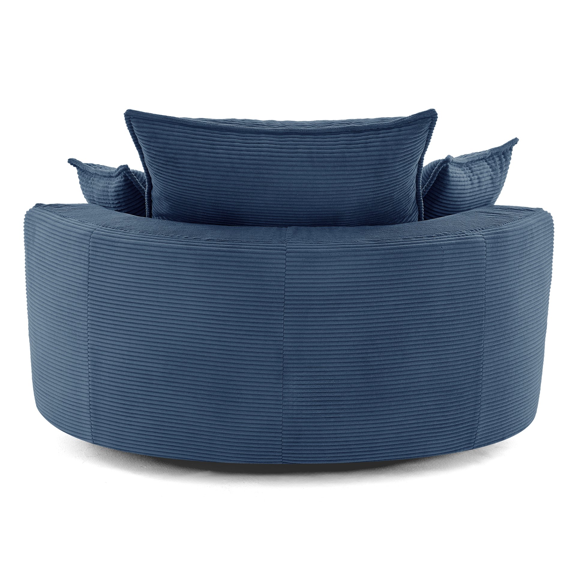 Modern 360° Swivel Sofa Chair With Dual Layer Cushion And Removable Pillows - Blue - Image 14