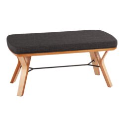 Folia - Mid-Century Modern Bench - Natural / Charcoal
