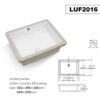 20" X 15.5" Modern Rectangular Undermount Bathroom Sink With Overflow Ceramic - White - Image 3