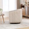 360° Swivel Pumpkin Shape Club Armchair - Wheat - Image 7