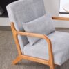 Accent Chair With Pillow, Upholstered Arm Chair - Light Gray - Image 17