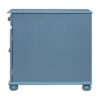 Vintage End Table Flip Top Side Table With USB Ports, 1 Multifunctional Drawer With Cup Holders, Sofa Couch Table With Bookshelf For Living Room And Small Space - Navy Blue - Image 18