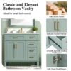 36" Bathroom Vanity With Sink, Soft Close Doors, And Storage Drawers - Green - Image 4