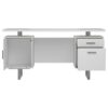 2 Drawer Computer Desk High Gloss Home Office - White - Image 6