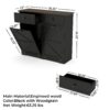 Double Tilt Out Trash Cabinet With Hideaway Drawer And Barn Door - Black - Image 3