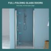 Bi Fold Frameless Shower Door With Tempered Glass - Brushed Nickel - Image 6
