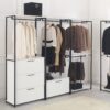 Fiona - Freestanding Walk In Wood Closet System, Metal Frame Melamine - White - Image 6