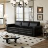 Pull Out Sofa Bed, 3 In 1 Convertible Sleeper Sofa With Nailhead Trim & Rolled Arm, Multi Functional Sofa Bed For Living Room, Bedroom, Apartment, Office - Black - Image 6